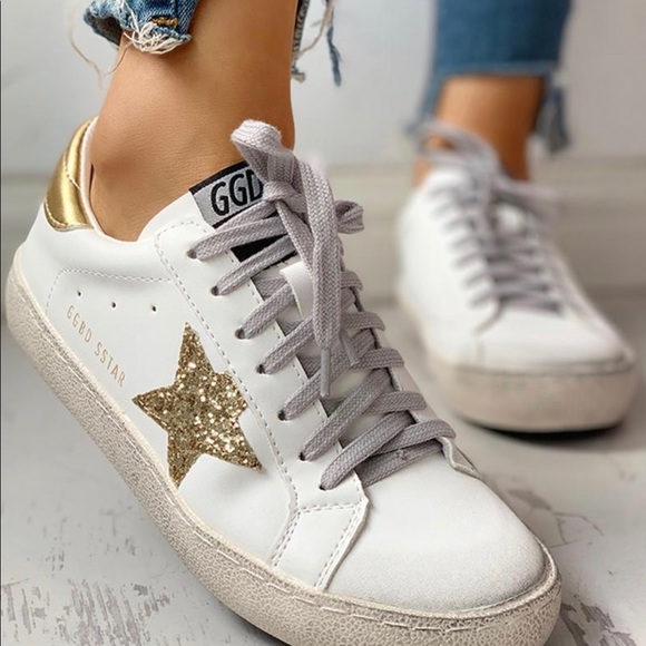 Shoes | White Sneaker With Gold Star 